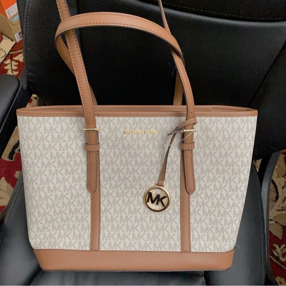Michael Kors Jet Set Travel Medium Logo Tote Bag - Picture 1 of 10
